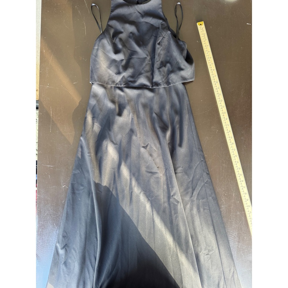 Jill Jill Stuart Black Popover Halter Neck Crepe Gown Dress Size 8